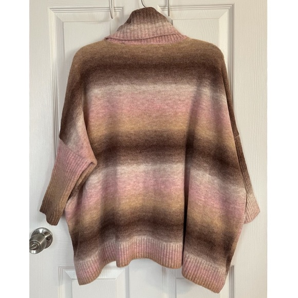 Loft Ombre Turtleneck Poncho Sweater - Picture 3 of 13